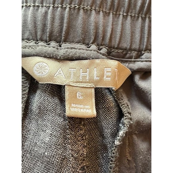 Athleta Womens Bali Linen Cuffed Ankle Cropped Beach Pant Gray Pull On Size 6 - Picture 5 of 5